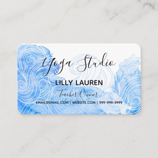 ヨガピラティス霊気スタジオブルーウェーブズ 名刺 (正面)