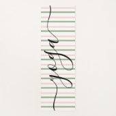 ヨガピンクとグリーンのストライプが息をする ヨガマット (正面)