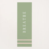 ヨガピンクとグリーンのストライプが息をする ヨガマット (裏面)