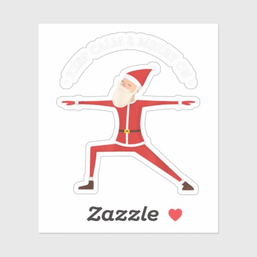 ヨガファンメリークリスマスストレスサンタ瞑想 シール (シート)