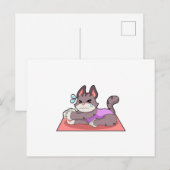 ヨガフィットネスにいる猫 ポストカード (正面/裏面)