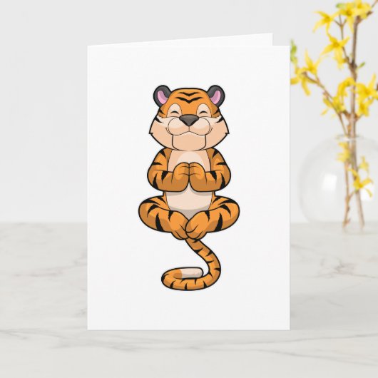 ヨガフィットネスに現れた虎 カード (黄色い花)