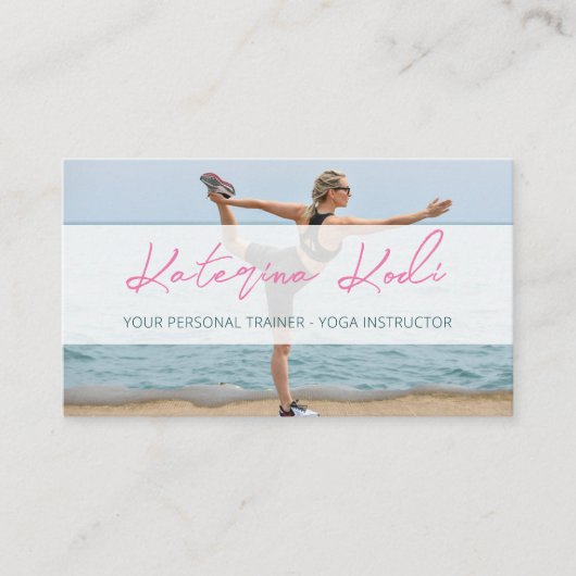 ヨガフィットネスインストールQRコード名刺 名刺 (正面)