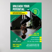 ヨガフィットネスクラストレンディーフォトジムマーケティング ポスター (正面)