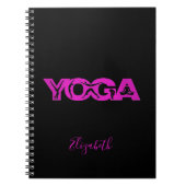 ヨガフィットネス黒紫色の名前 ノートブック (正面)