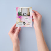 ヨガフォトロゴ抽象芸術水彩ピンク金ゴールド チラシ (手)