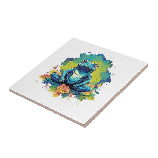 ヨガフロッグウォーターカラースタイル タイル (側面)