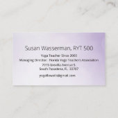 ヨガフローライフスタイルセンター 名刺 (裏面)