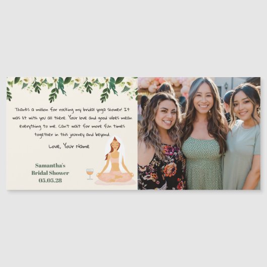 ヨガブライダルシャワー写真サンキューカード (正面)