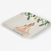 ヨガブライドミモサブライダルシャワーブラウンヘア ペーパープレート (傾斜あり)