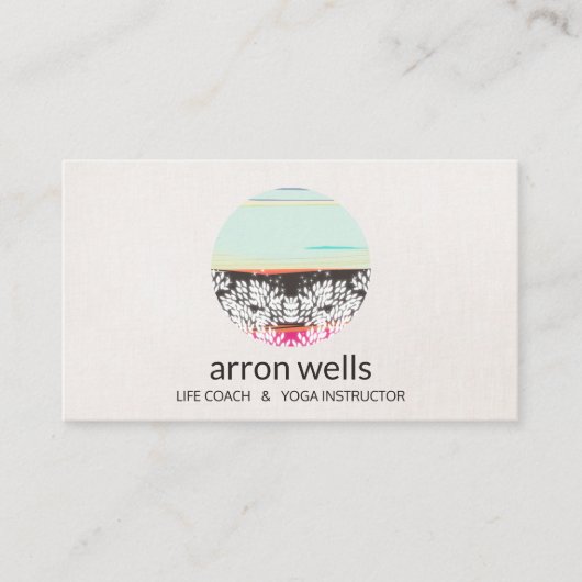 ヨガホリスティック健康とヒーリングアーツサンライズロゴ 名刺 (正面)