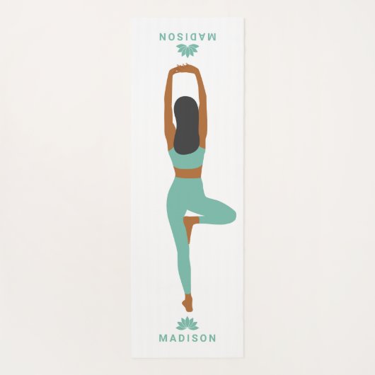 ヨガポジショングレー背景名前をカスタムするヨガマット ヨガマット (裏面)