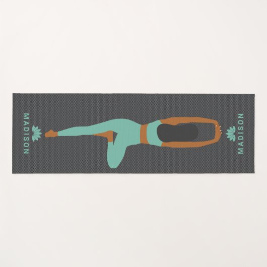 ヨガポジショングレー背景名前をカスタムするヨガマット ヨガマット (正面(横))