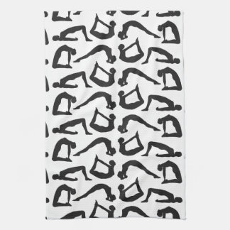 ヨガポジションシルエット キッチンタオル