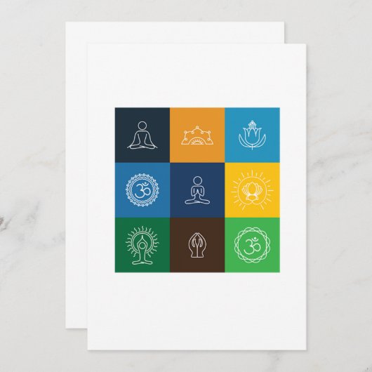 ヨガポップ・アートのアート禅定朝名仏教ヨギ 招待状 (正面/裏面)
