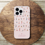 ヨガポーズおもしろい&かわいいピンクパーソナライズされた Case-Mate iPhoneケース