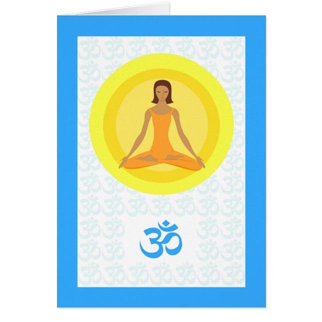 ヨガポーズがOmのシンボルを呼吸するのに時間がかかる (正面)