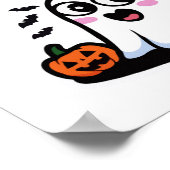 ヨガポーズのハロウィーンの美しい女性幽霊 ポスター (角)