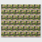 ヨガポーズのフラミンゴ ラッピングペーパー (フラット)