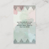 ヨガポーズの女性 | マンダラとペイズリー模様 名刺 (裏面)