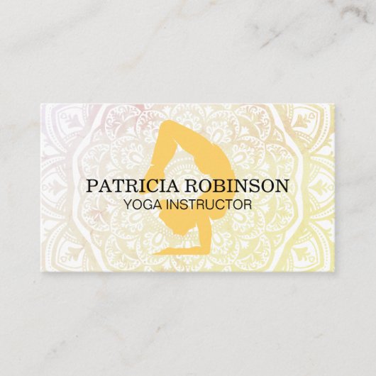 ヨガポーズの女性 | マンダラパターン 名刺 (正面)