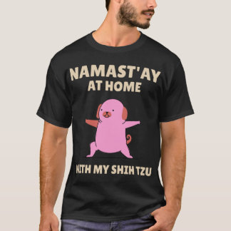 ヨガポーズの犬の女の子 Tシャツ
