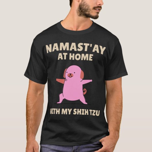 ヨガポーズの犬の女の子 Tシャツ (正面)
