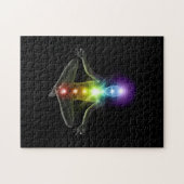 ヨガポーズの3d人間とチャクラ ジグソーパズル (横)