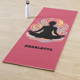 ヨガポーズはピンクの名前を渦巻く ヨガマット