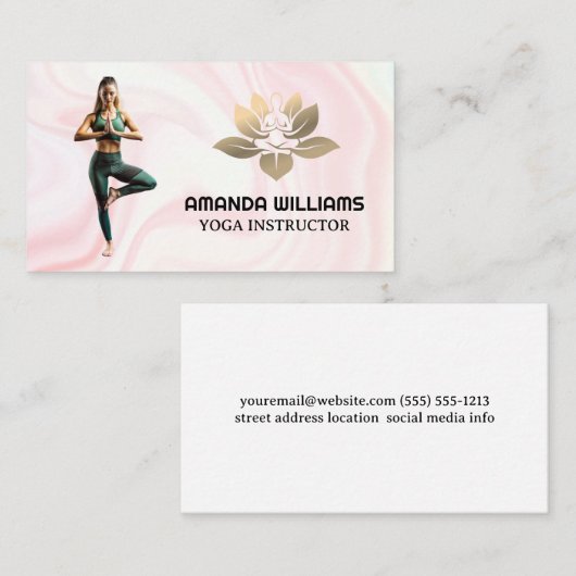 ヨガポーズをしている女性 名刺 (正面/裏面)