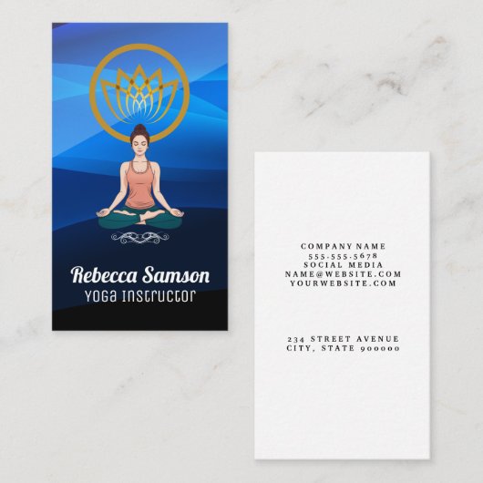 ヨガポーズをとっている女性 名刺 (正面/裏面)
