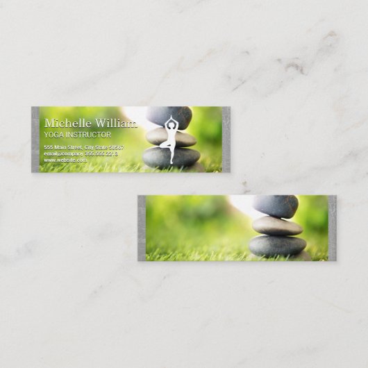 ヨガポーズアイコン |積み上げ石 スキニー名刺 (正面/裏面)