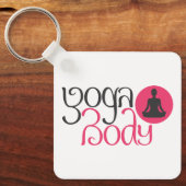 ヨガポーズグラフィック付きヨガ体 キーホルダー (正面)
