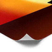 ヨガポーズシルエットサンライズランドスケープアートプリント ポスター (角)