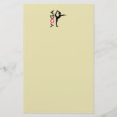 ヨガポーズシルエット 便箋 (正面)