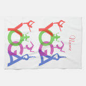 ヨガポーズシルエットThunder_Cove キッチンタオル (横)