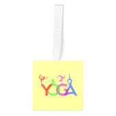 ヨガポーズシルエットThunder_Cove キューブオーナメント (正面)