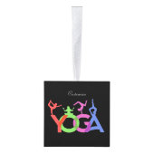 ヨガポーズシルエットThunder_Cove キューブオーナメント (右)