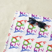 ヨガポーズシルエットThunder_Cove ビーチタオル (インサイチュ)