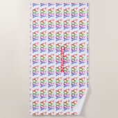 ヨガポーズシルエットThunder_Cove ビーチタオル (正面)