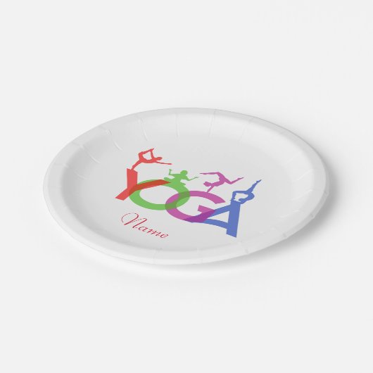 ヨガポーズシルエットThunder_Cove ペーパープレート (アングル)