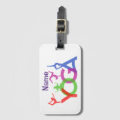 ヨガポーズシルエットThunder_Cove ラゲッジタグ (正面縦)