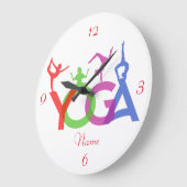 ヨガポーズシルエットThunder_Cove ラージ壁時計 (傾斜)
