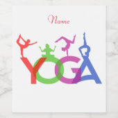 ヨガポーズシルエットThunder_Cove ワインラベル (シングルラベル)