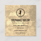 ヨガポーズセピアテクスチャ スクエア名刺 (裏面)