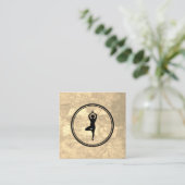 ヨガポーズセピアテクスチャ スクエア名刺 (スタンド正面)