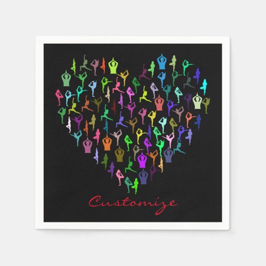 ヨガポーズハートサンダー_コーブ スタンダードカクテルナプキン (正面)