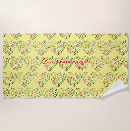 ヨガポーズハートサンダー_コーブ ビーチタオル (正面)