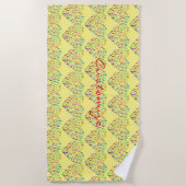 ヨガポーズハートサンダー_コーブ ビーチタオル (正面)