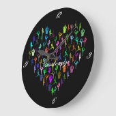 ヨガポーズハートサンダー_コーブ ラージ壁時計 (傾斜)